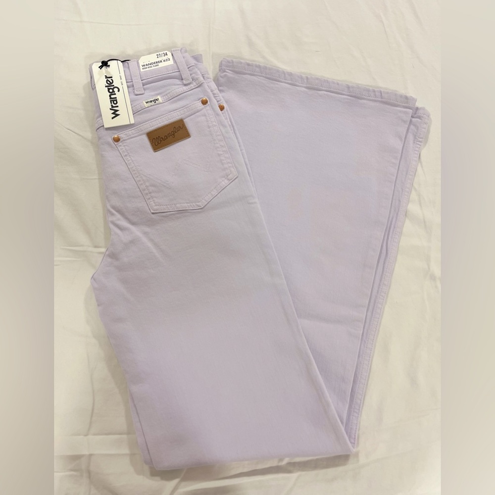Purple wrangler jeans size 27x34 high rise flare